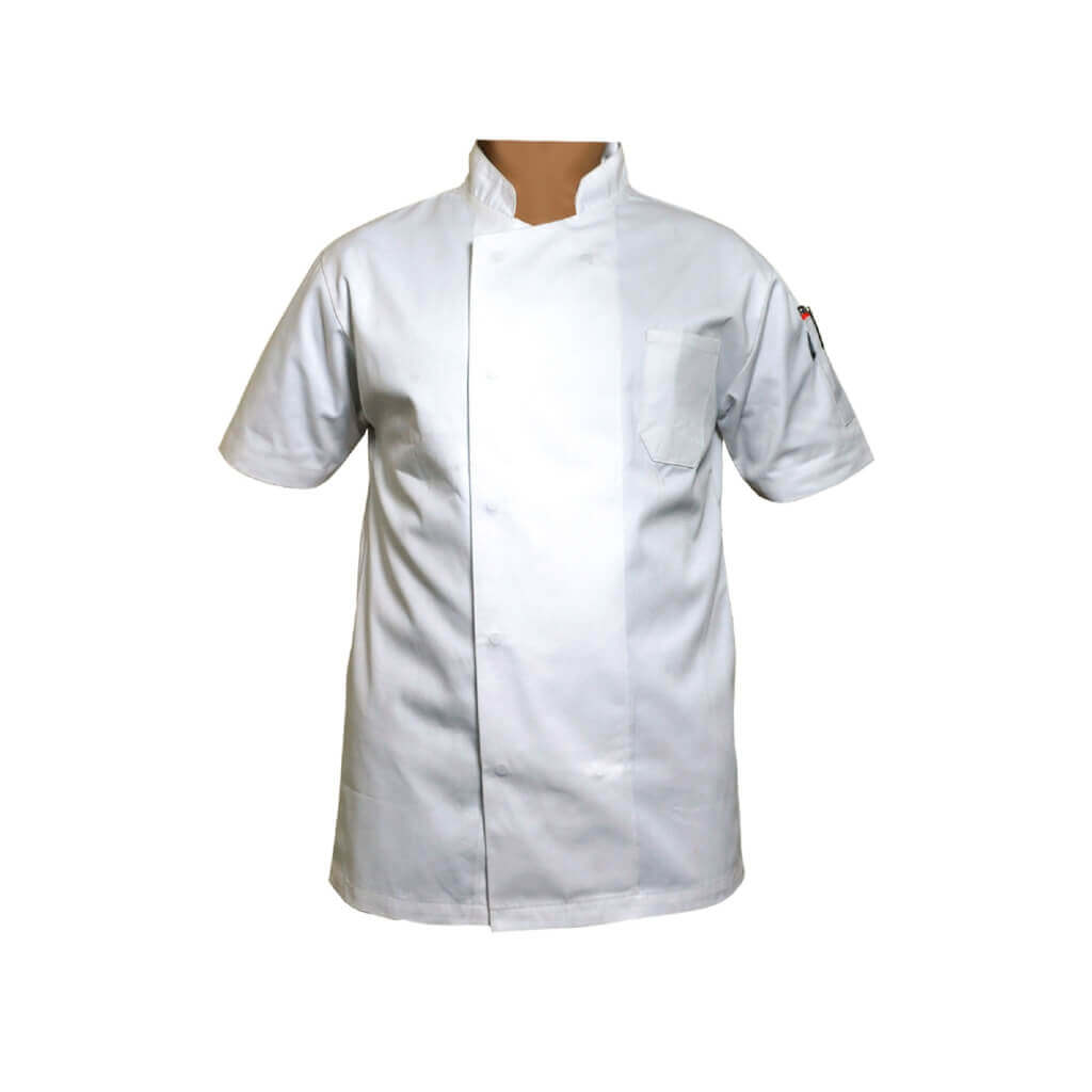 jacket short sleeve white visible Chef Jacket